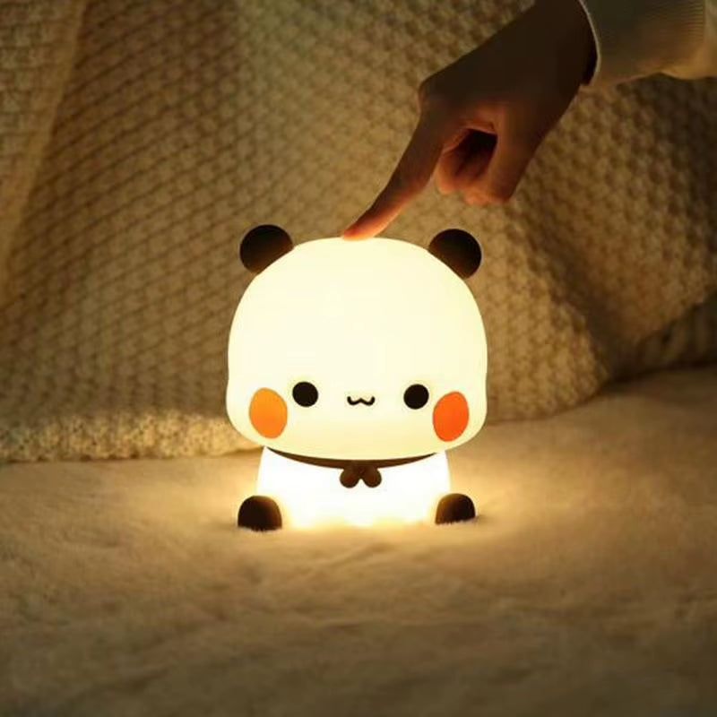 Cute Panda Night Light LED Squishy Novelty Animal Touch Night Lamp 3 Modes Dimmable Baby Kids Bedroom Night Light Pat Lamp