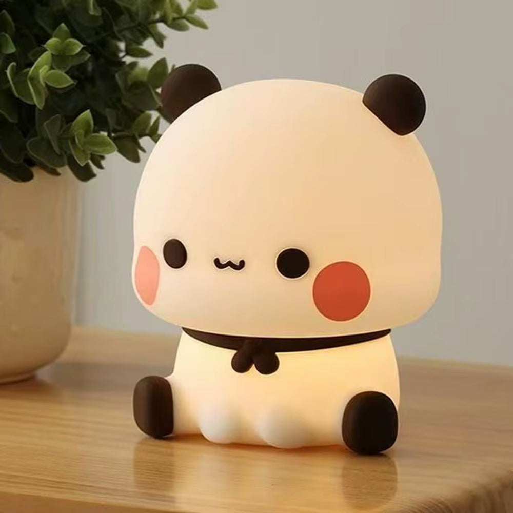 Cute Panda Night Light LED Squishy Novelty Animal Touch Night Lamp 3 Modes Dimmable Baby Kids Bedroom Night Light Pat Lamp