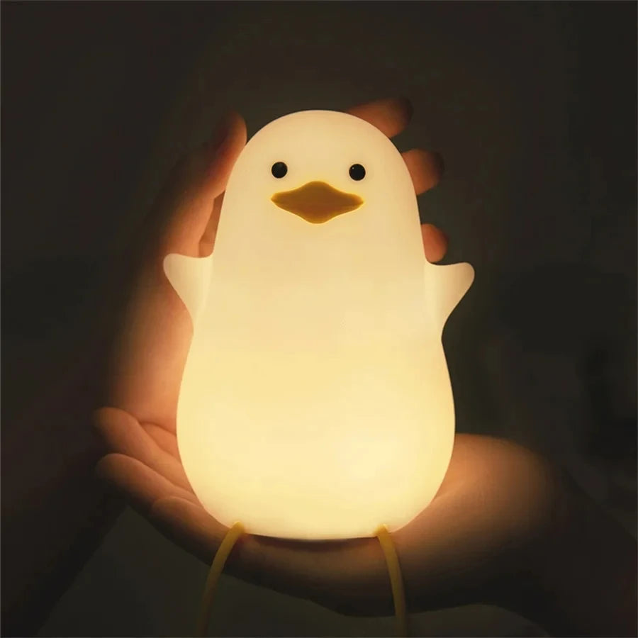 LED Cute Sheep Night Light USB Silicone Night Lamp Rechargeable Touch Sensor Nightlight Panda Rabbit Lamp for Kids Bedroom Decor