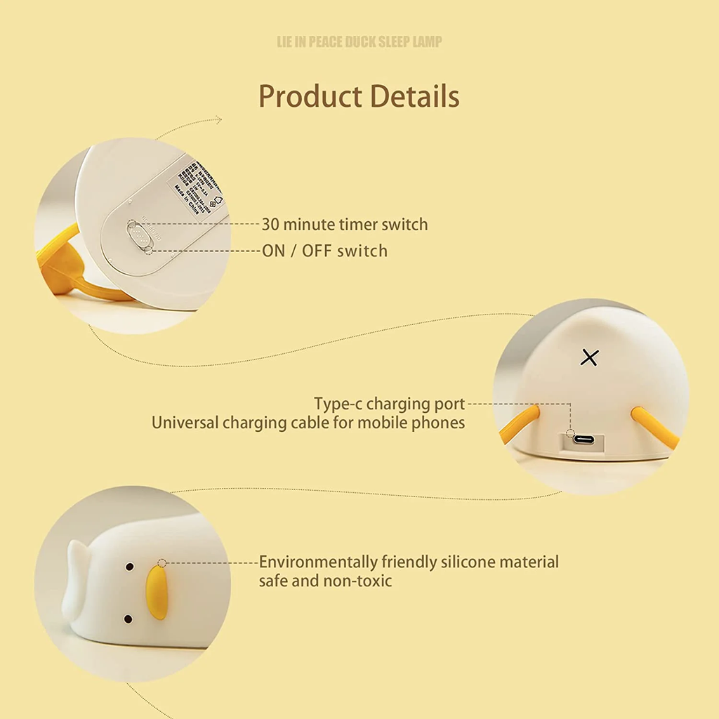 Lying Down Duck LED Night Light