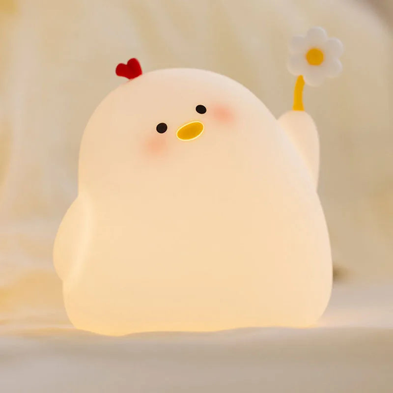 Chicken With Flower Night Light