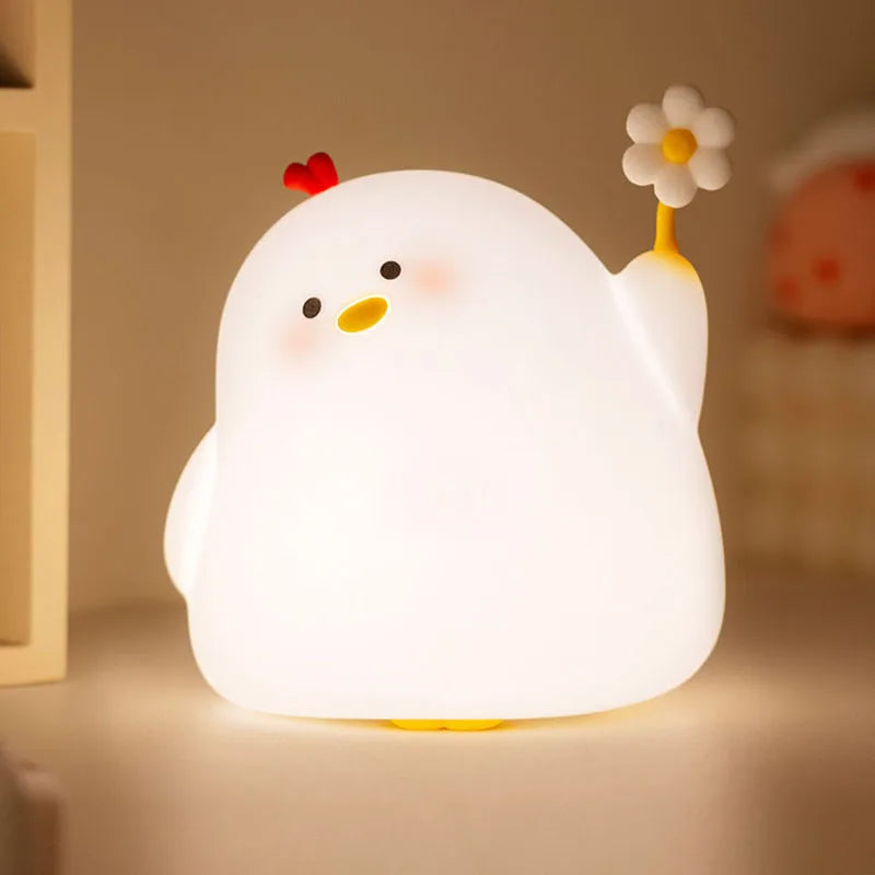 Chicken With Flower Night Light