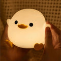 Cute Duck Night Light - LED Cartoon Animal Silicone Lamp for Kids - Touch Sensor, Timer & USB Rechargeable - Children'S Room Dec